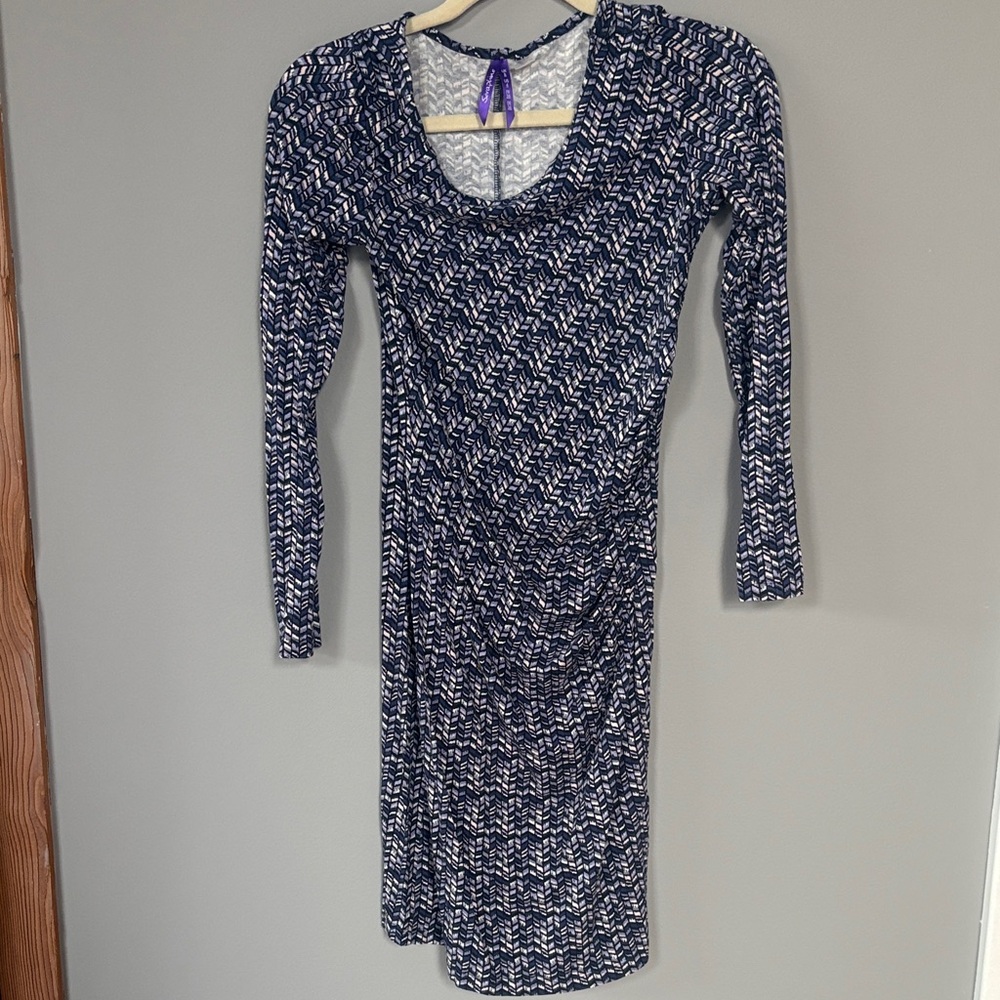 Seraphine purple blue maternity  Long Sleeve Dress size 4
